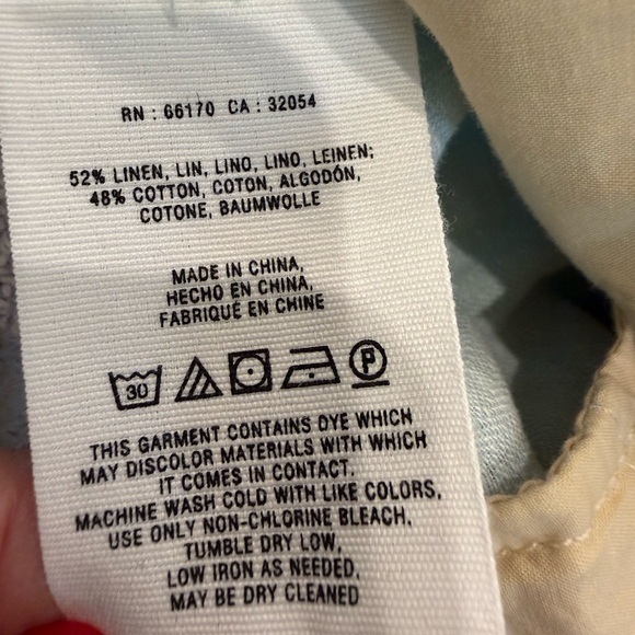 NWOT. Pilcro and the Letterpress Linen-blend Light Blue Pants, Size 8 Tall - Picture 16 of 16